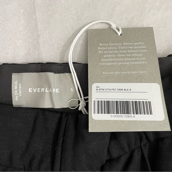 Everlane Black The Dream Pant Elastic Waist Tapered Leg Size Small NWT - Picture 14 of 16